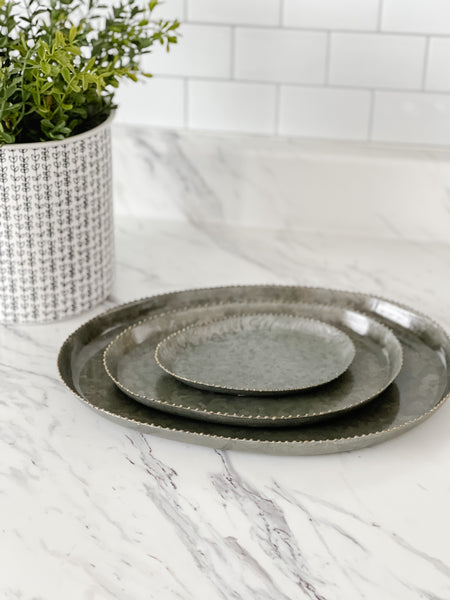 Decorative Galvanized Oval Trays