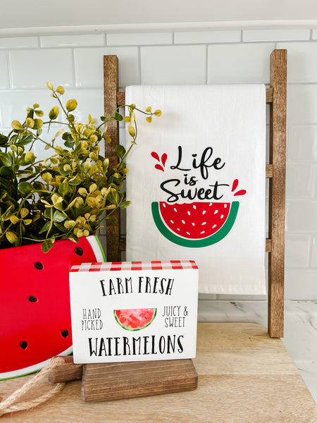 Life Is Sweet Watermelon Tea Towel