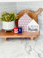 Proud To Be An American Wooden House Set