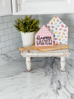 Happy Easter Wooden House Set
