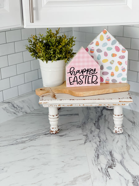 Happy Easter Wooden House Set