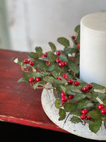 Have A Holly Jolly Christmas Candle Ring w/ Berry