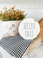Hello Fall Chippy Round Block