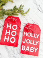 Red Christmas Tags- Set Of Two