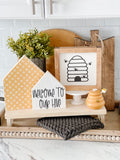 Welcome To Our Hive, Wooden House Set