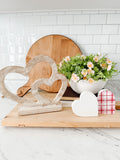 Two Outline Wood Hearts