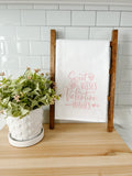 Sweet Kisses And Valentine Wishes Tea Towel