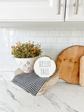 Hello Fall Chippy Round Block