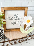 Hello Spring Grey Sign