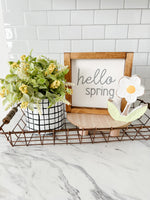 Hello Spring Grey Sign