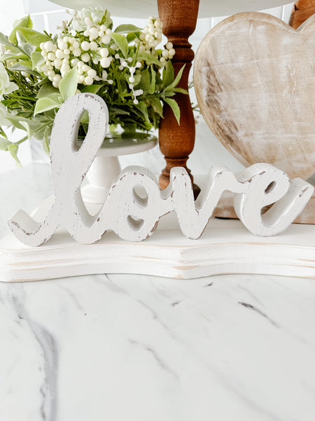 White Love Cursive Cutout