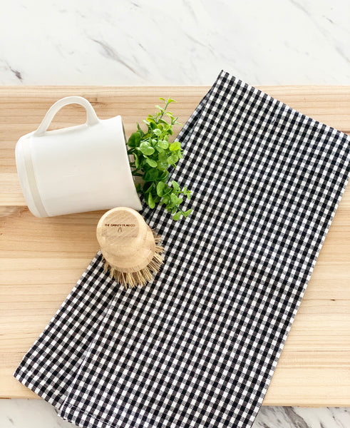 Black Gingham Tea Towel