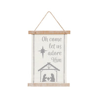 Oh Come Let Us Adore Him Canvas Hanging