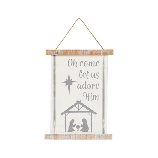 Oh Come Let Us Adore Him Canvas Hanging