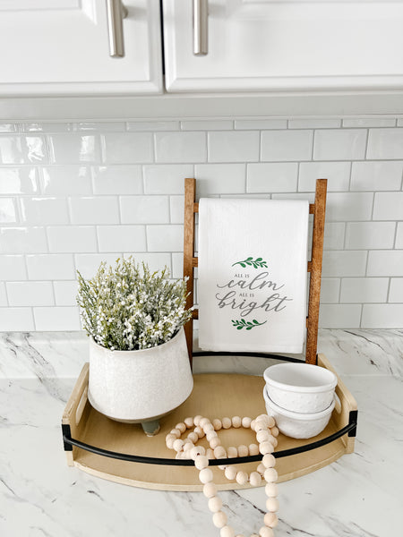 All Is Calm All Is Bright Tea Towel