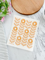 Mustard Flowers Swedish Dishcloth