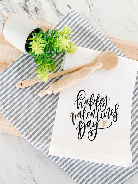 Happy Valentines Day Tea Towel