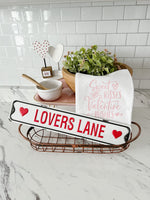 Sweet Kisses And Valentine Wishes Tea Towel