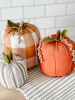 Grey & White Striped Pumpkin